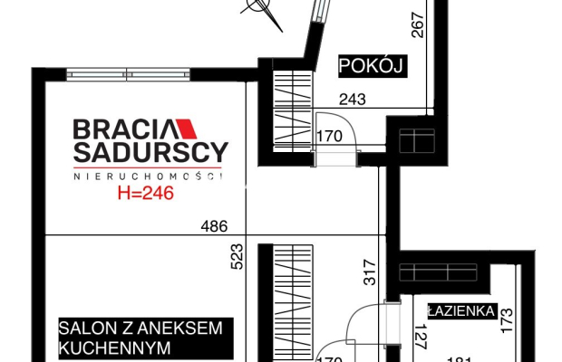 Nowoczesne 2 pokoje 31 m², gotowe do wejścia