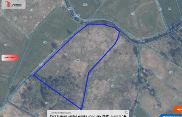 Działka 1,33 ha Nad rzeką WIERZYCA-LIPY-STRUGA!