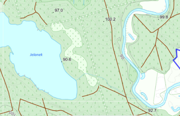 Działka 1,140 ha przy lesie Nad rzeką Wdą-Smolniki