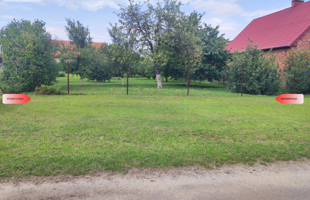 Działka rolna z dużą stodołą.