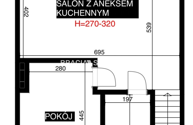 2-pok, 48 m² (ok. 60 m² po podłodze), balkon
