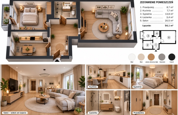 2-pok do remontu|os.Kolorowe | Nowa Huta | 51,43m²