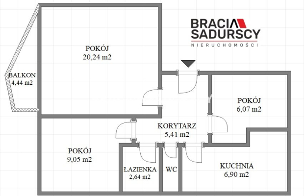 3 pokoje z balkonem na Powstańców