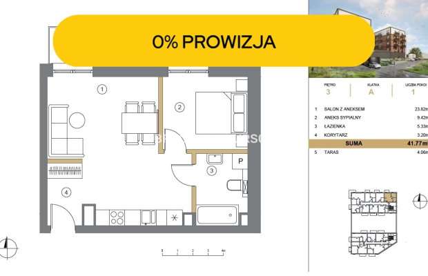 41m2 2pok + balkon / winda 