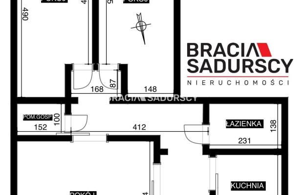 60,17 m² | 3 pokoje | Piwnica | Kameralny Budynek