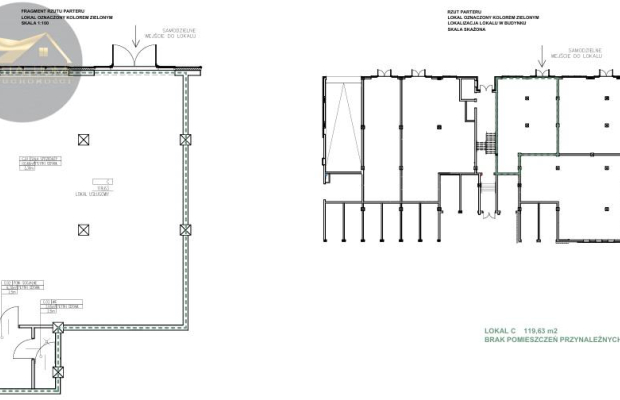 Lokale użytkowe od 109m2 do 179m2