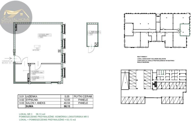 Corner House Mickiewicza 1 / 2 pokoje - 58m2