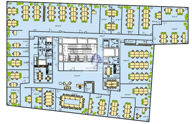 Mokotów: lokal biurowy 1594m2 do wynajęcia