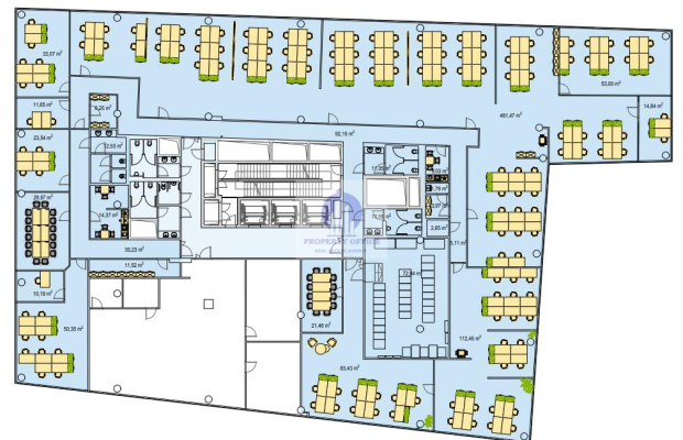 Mokotów: lokal biurowy 1361m2 do wynajęcia