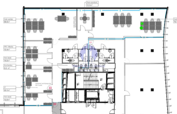 Śródmieście -lokal biurowy 274m2 do wynajęcia