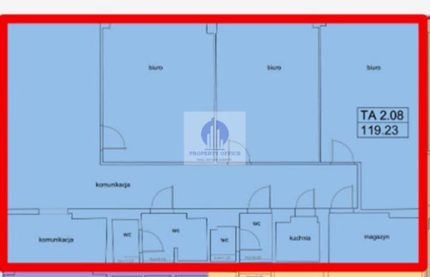 Ursynów : lokal biurowy 127,58 m2 do wynajęcia