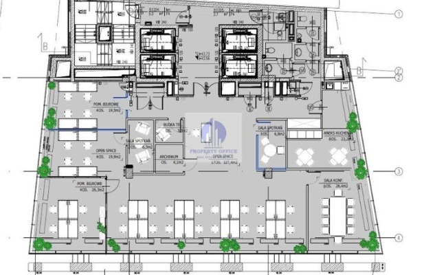 Wola: lokal biurowy 348,50m2 do wynajęcia