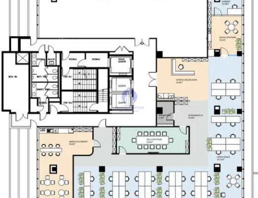 Śródmieście: lokal biurowy 493,15m2 do wynajęcia.