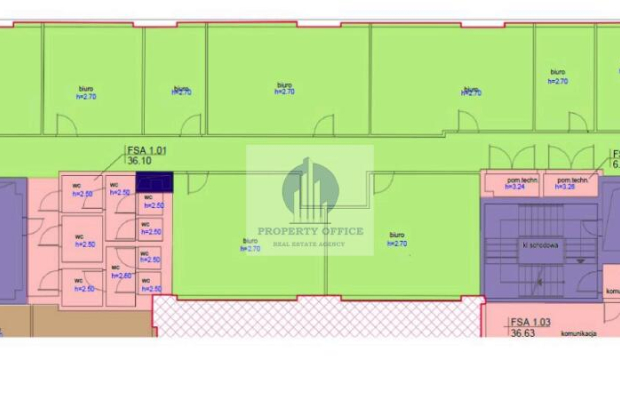 Mokotów: lokal biurowo-usługowy 459 m2 do wynajęcia