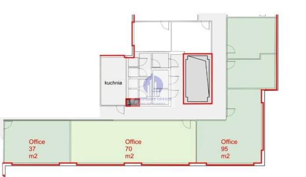Mokotów: lokal biurowo-usługowy 202 m2 do wynajęcia