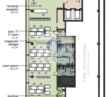 Mokotów: lokal biurowy 330m2 do wynajęcia
