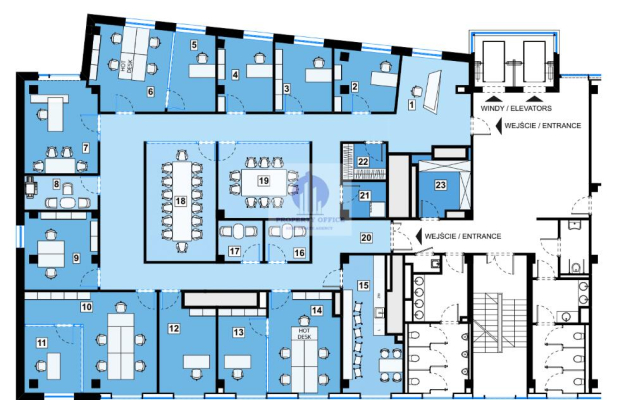 Mokotów: lokal biurowy 420m2 do wynajęcia