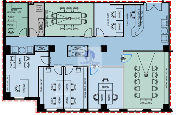 Śródmieście: lokal biurowy 271,65m2 do wynajęcia
