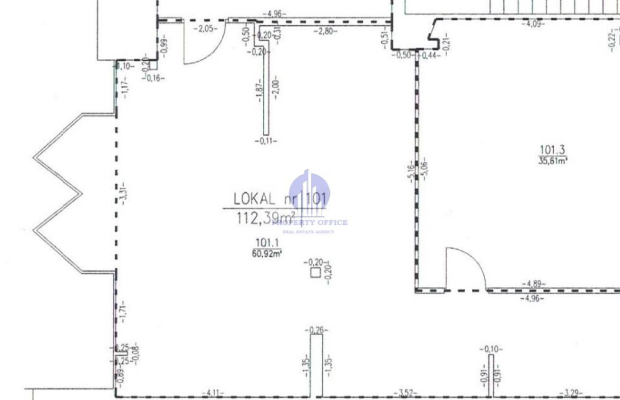Mokotów: lokal handlowo-usługowy o pow. 112,39m2 do wynajęcia