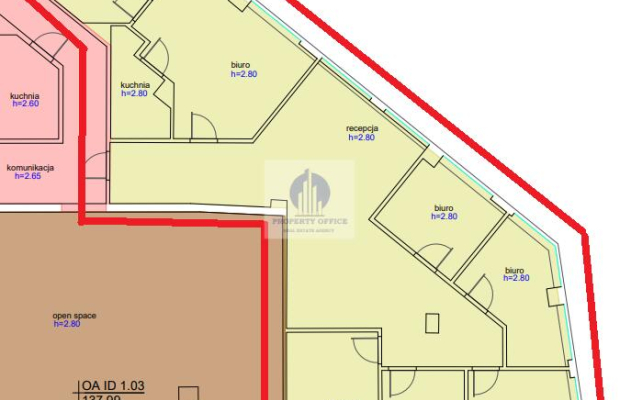 Mokotów: lokal biurowy 190m2 do wynajęcia
