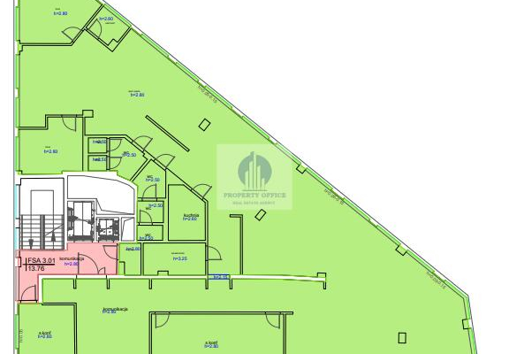 Mokotów: lokal biurowy 465m2 do wynajęcia