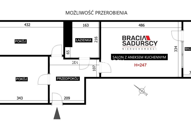2 pok| 44,5m² |balkon |duża piwnica|ul. Komandosów