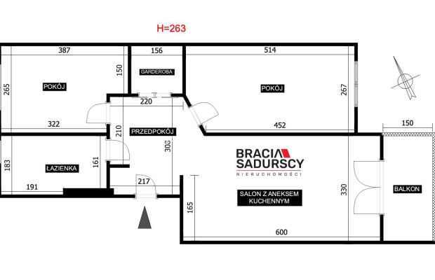 57m2 3 pok balkon nowoczesne os.Boryczów