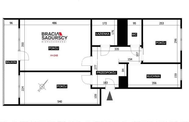 3 pokoje | 52,65 m² | duży balkon | ul. Fatimska