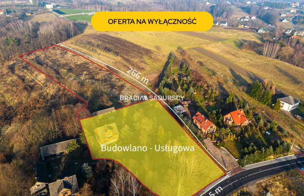 Działka inwestycyjna 1,3 ha, mpzp bliźniaki, media