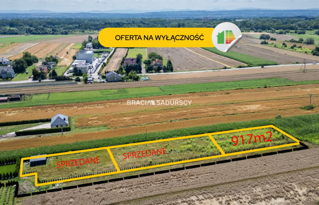 Ogrodzona działka 917m2 Glinik 