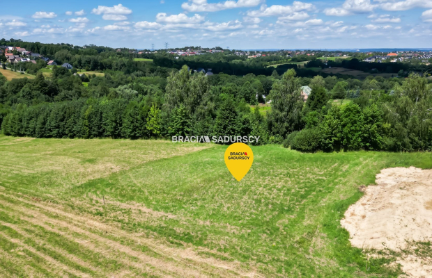 6 arów budowlanej, piękna panorama, Mogilany