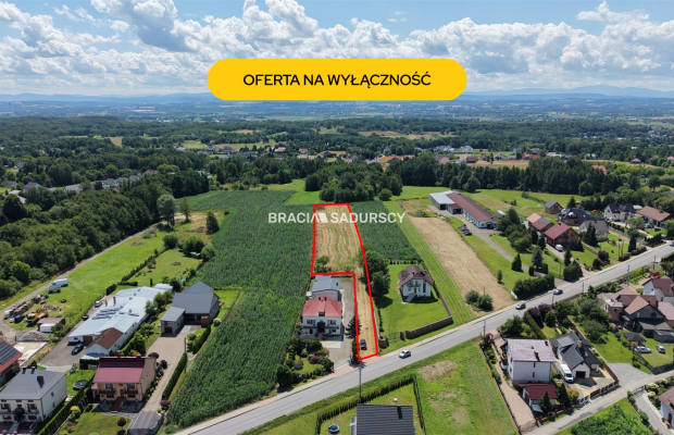 Działka z projektem na 5 bliźniaków 