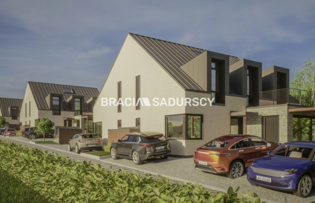 Działka z projektem na 5 bliźniaków 