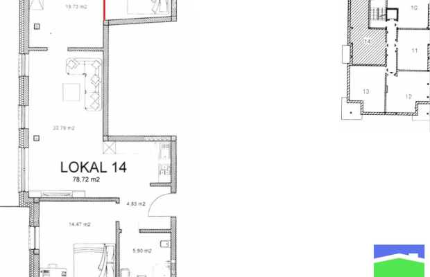 Pabianice - lokal 4 pok. 78,72 m2 ul. Warszawska