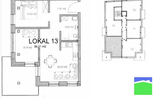 Pabianice 56,21 m2 z balkonem południe - zachód