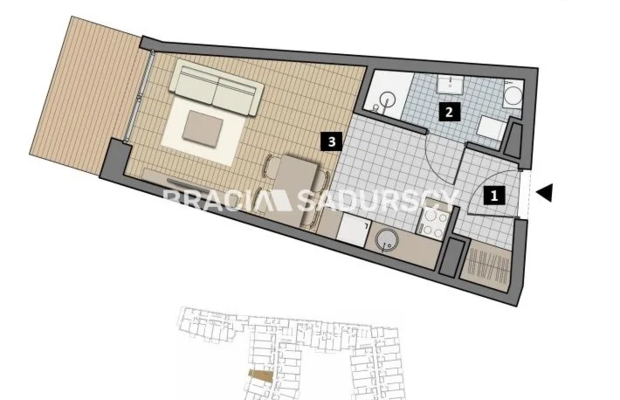 Dostępne mieszkania od 25m2 do 63m2. 