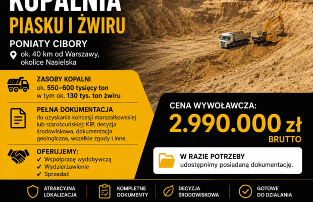 Sprzedam lub podejmę współpracę- kopalnia żwiru i piachu