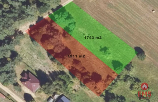 Działka 1900 m2. Pieńki