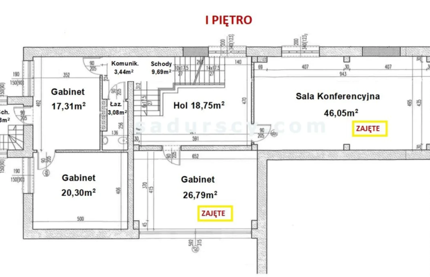 Biuro ok. 112,44m2 w Piasecznie, okolica Józefosławia, z klimatyzacją, monitoringiem, przeszkleniem, parkingiem.   

  Dwie kon