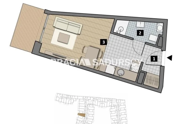Dostępne mieszkania od 25m2 do 63m2. 