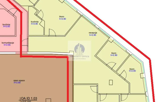 Mokotów: lokal biurowy 190m2 do wynajęcia