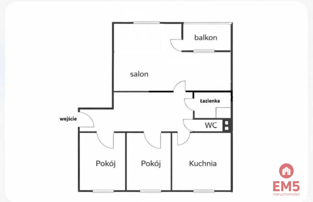 Mieszkanie 3 pok. 1 piętro Centrum Suwałk