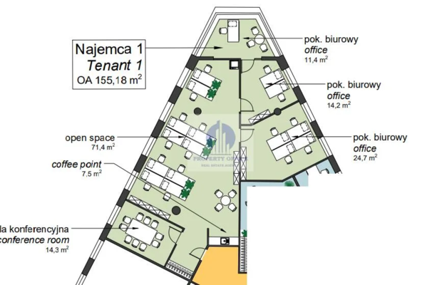 Żoliborz: lokal biurowy 155m2 do wynajęcia