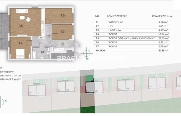 4 pok 63m2 /balko/ogródek/ 2 m.postojowe