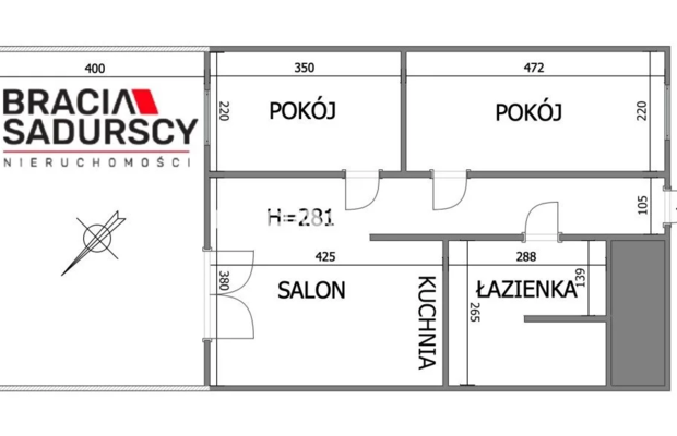 3 pok 44m2 Opatkowice z gródkiem i klimatyzacją