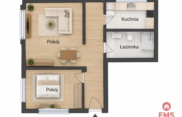 2 pokoje na parterze, cetrum
