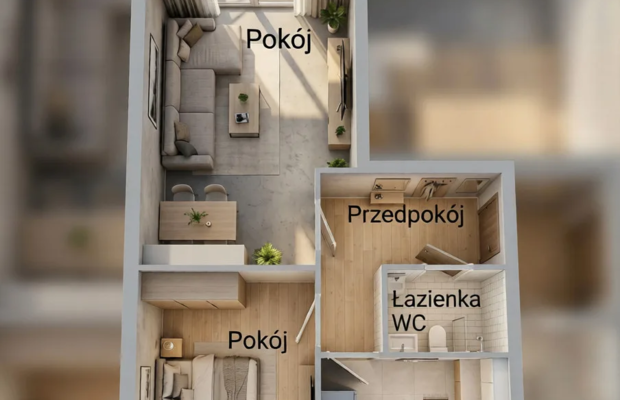 2 pokoje | 44,3 m² | Polkowice | ul. 3 Maja