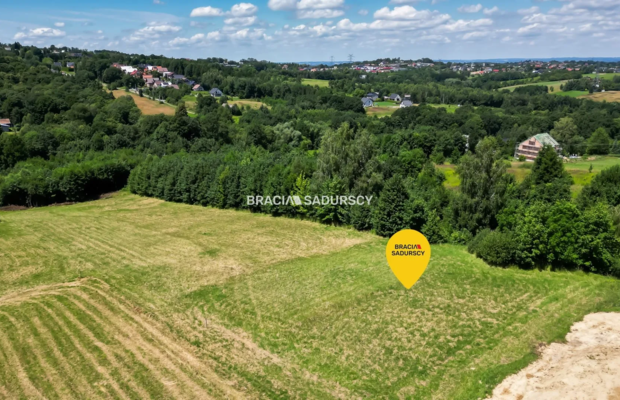 6 arów budowlanej, piękna panorama, Mogilany
