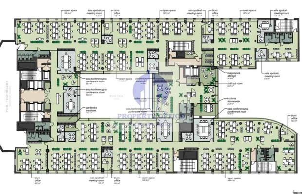 Mokotów: lokal biurowy 2534m2 do wynajęcia