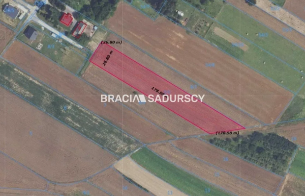 Duża działka inwestycyjna pod Krakowem - 1,5 km od S7 (węzeł Widoma) | Potencjał przekształcenia | Opcja zakupu 8 414 m² gruntu